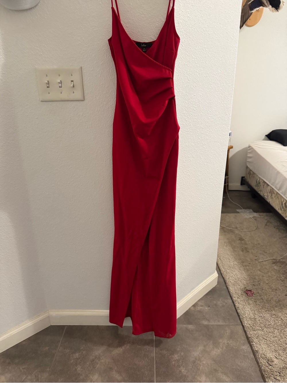 Lulu's Red Draped Slip Maxi Dress